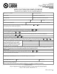 Document preview: Form MODOL-2396 Application for Employment - Missouri