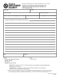Form MODES-4792 &quot;Employer Request for an Appeal of Unemployment Insurance Benefits Determination&quot; - Missouri