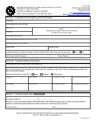 Form LS-37 Entertainment Work Permit &quot; for Youth Under 16 Years of Age - Missouri