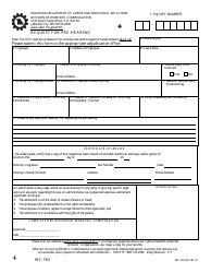 Document preview: Form WC-183 Request for Pre-hearing - Missouri