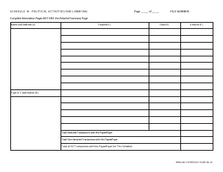 Form SBM-LM-2 Schedule 16 &quot;Political Activities and Lobbying&quot; - Missouri