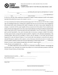 Document preview: Form PW-4-MODOT Affidavit Compliance With the Prevailing Wage Law - Missouri