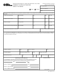 Document preview: Form WC-199 Answer to Application for Direct Payment - Missouri