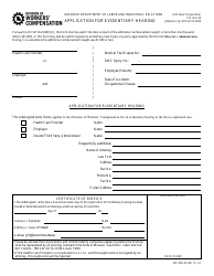 Document preview: Form WC-MD-03 Application for Evidentiary Hearing - Missouri