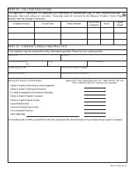 Form WSP-10 Application for Certification - Safety Consultant/Safety Engineer - Missouri, Page 2