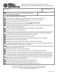 Document preview: Form WC-128 Individual Self-insurance Application Checklist - Missouri