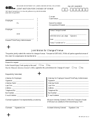 Document preview: Form WC-281 Joint Motion for Change of Venue - Missouri