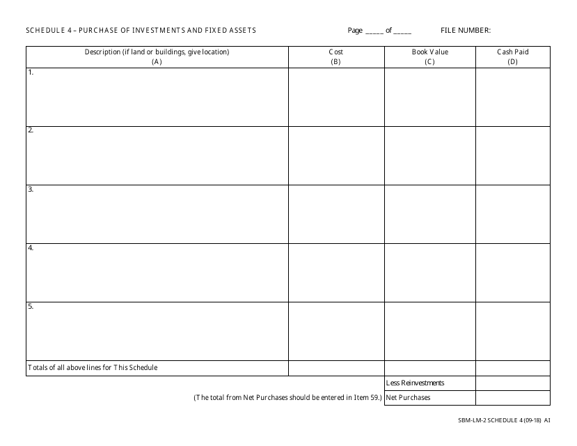 Form SBM-LM-2 Schedule 4  Printable Pdf