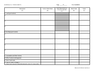 Form SBM-LM-2 Schedule 6 &quot;Fixed Assets&quot; - Missouri