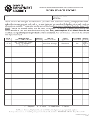 Document preview: Form MODES-4736 Work Search Record - Missouri