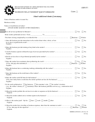 Document preview: Form MODES-4389-SF-I Worker Relationship Questionnaire - Missouri