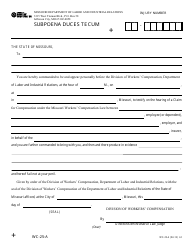 Document preview: Form WC-25-A Subpoena Duces Tecum - Missouri