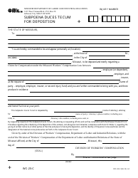Document preview: Form WC-25-C Subpoena Duces Tecum for Deposition - Missouri