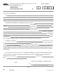 Form WC-25-B Subpoena for Deposition - Missouri