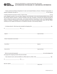 Document preview: Form WC-249-3 Authorization for Release of Confidential Information - Missouri