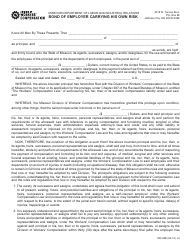 Form WC-82B Bond of Employer Carrying His Own Risk - Missouri