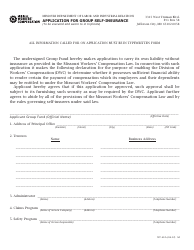Document preview: Form WC-81A Application for Group Self-insurance - Missouri