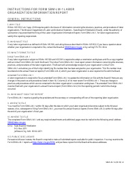Instructions for Form SBM-LM-1 &quot;Labor Organization Information Report&quot; - Missouri