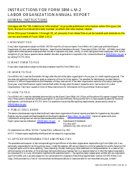 Instructions for Form SBM-LM-2 Labor Organization Annual Report - Missouri