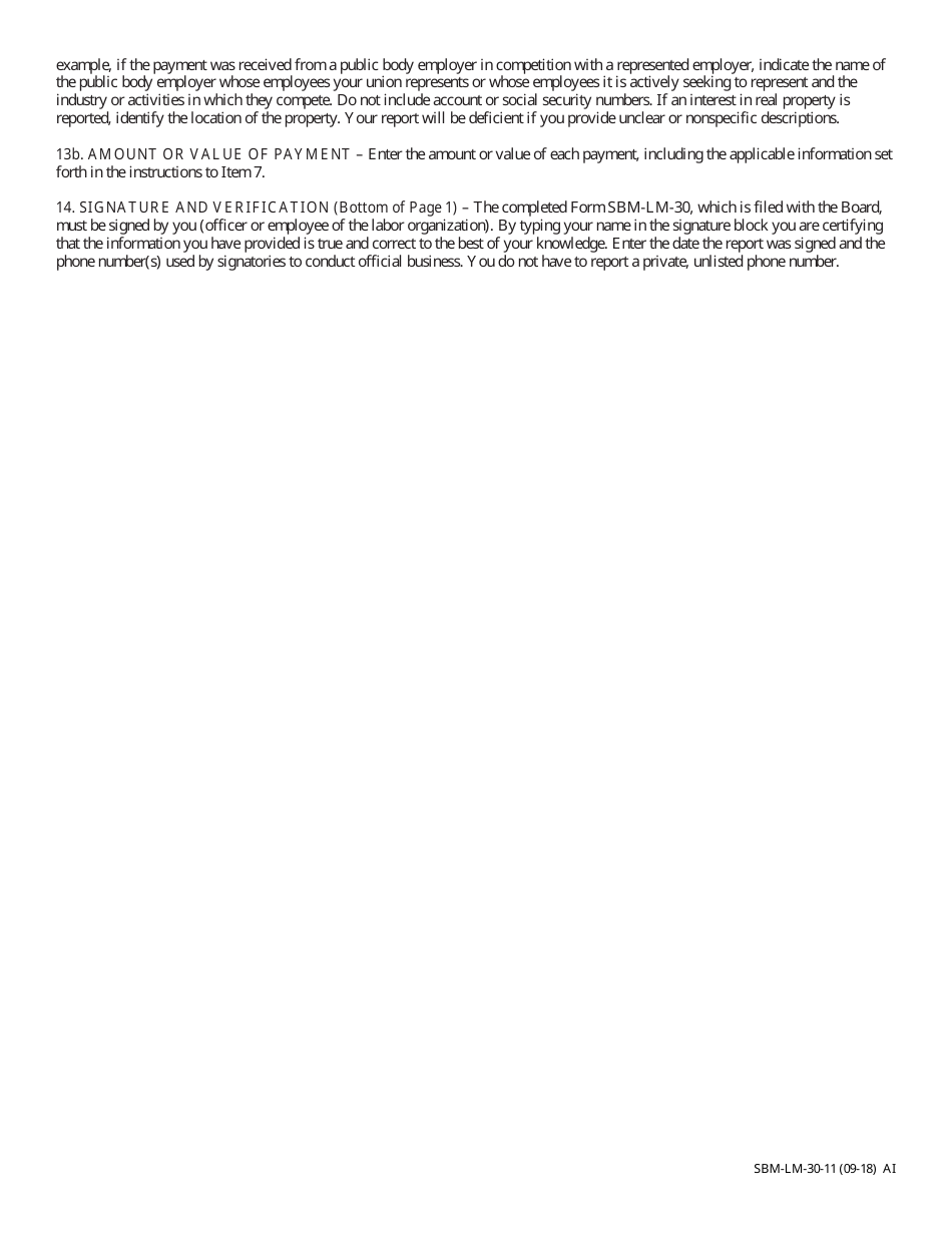 Form SBM-LM-30 Labor Organization Officer and Employee Report - Missouri, Page 11