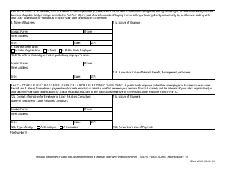 Form SBM-LM-30 Labor Organization Officer and Employee Report - Missouri, Page 2