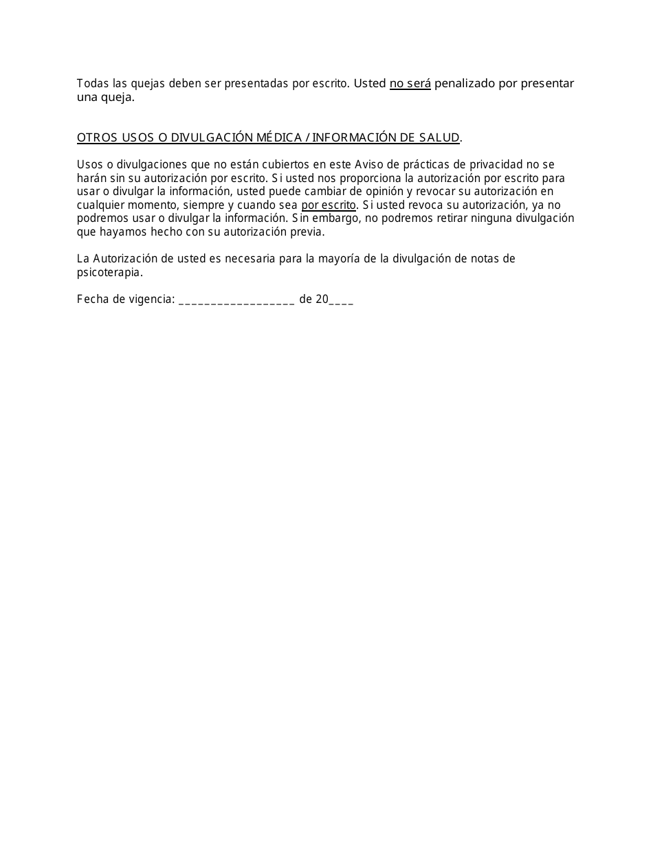 Aviso De Practicas De Privacidad Portada De Reconocimiento - Missouri (Spanish), Page 11