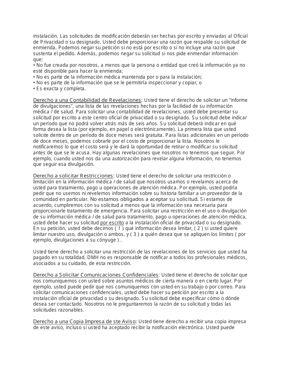 Aviso De Practicas De Privacidad Portada De Reconocimiento - Missouri (Spanish), Page 8