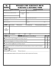 &quot;Managed Care Substance Abuse Screening and Referral Form&quot; - Missouri