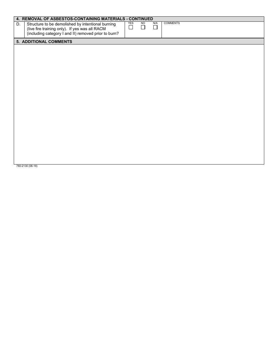 Form 780-2130 Asbestos Inspection Report - Demolition / Renovation - Missouri, Page 8