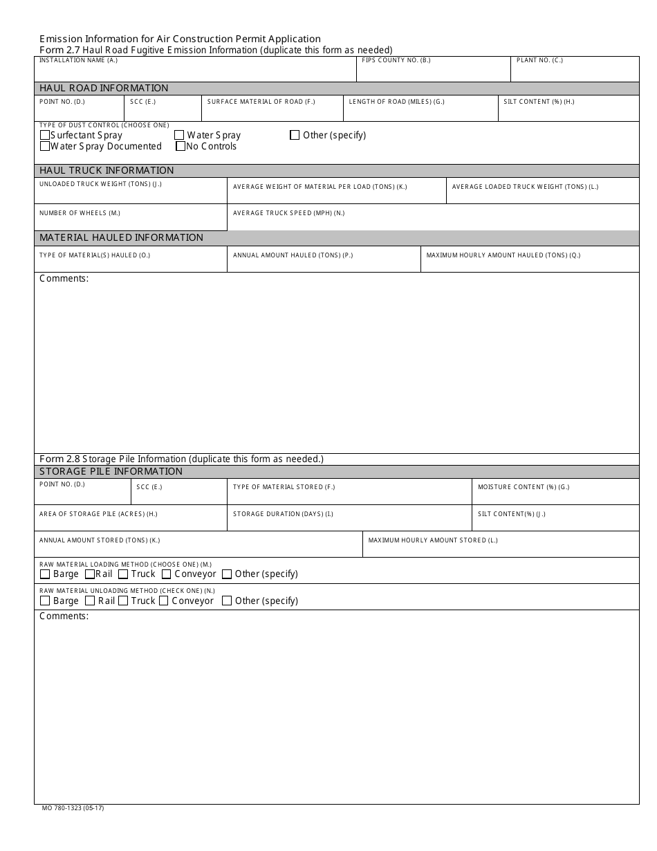 Form MO780-1323 Application for Authority to Construct - Missouri, Page 11