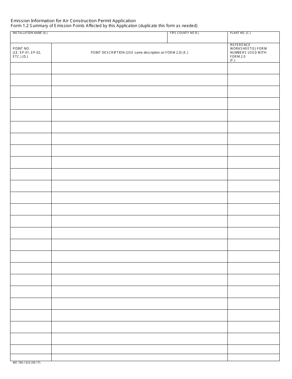 Form MO780-1323 Application for Authority to Construct - Missouri, Page 4