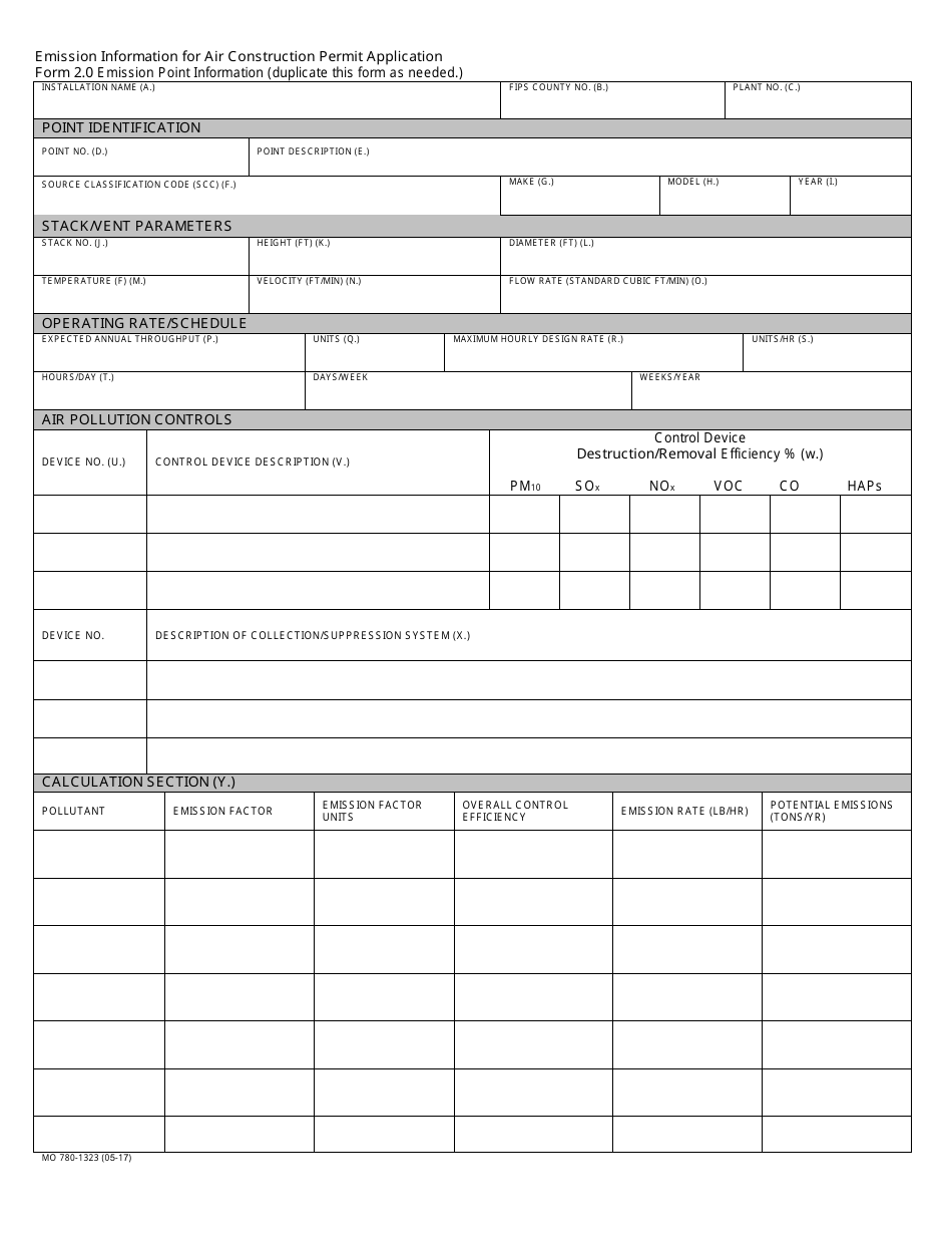 Form MO780-1323 Application for Authority to Construct - Missouri, Page 6