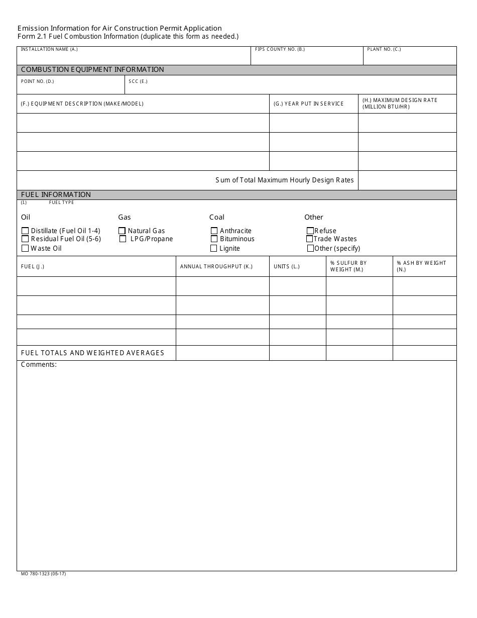 Form MO780-1323 Application for Authority to Construct - Missouri, Page 7