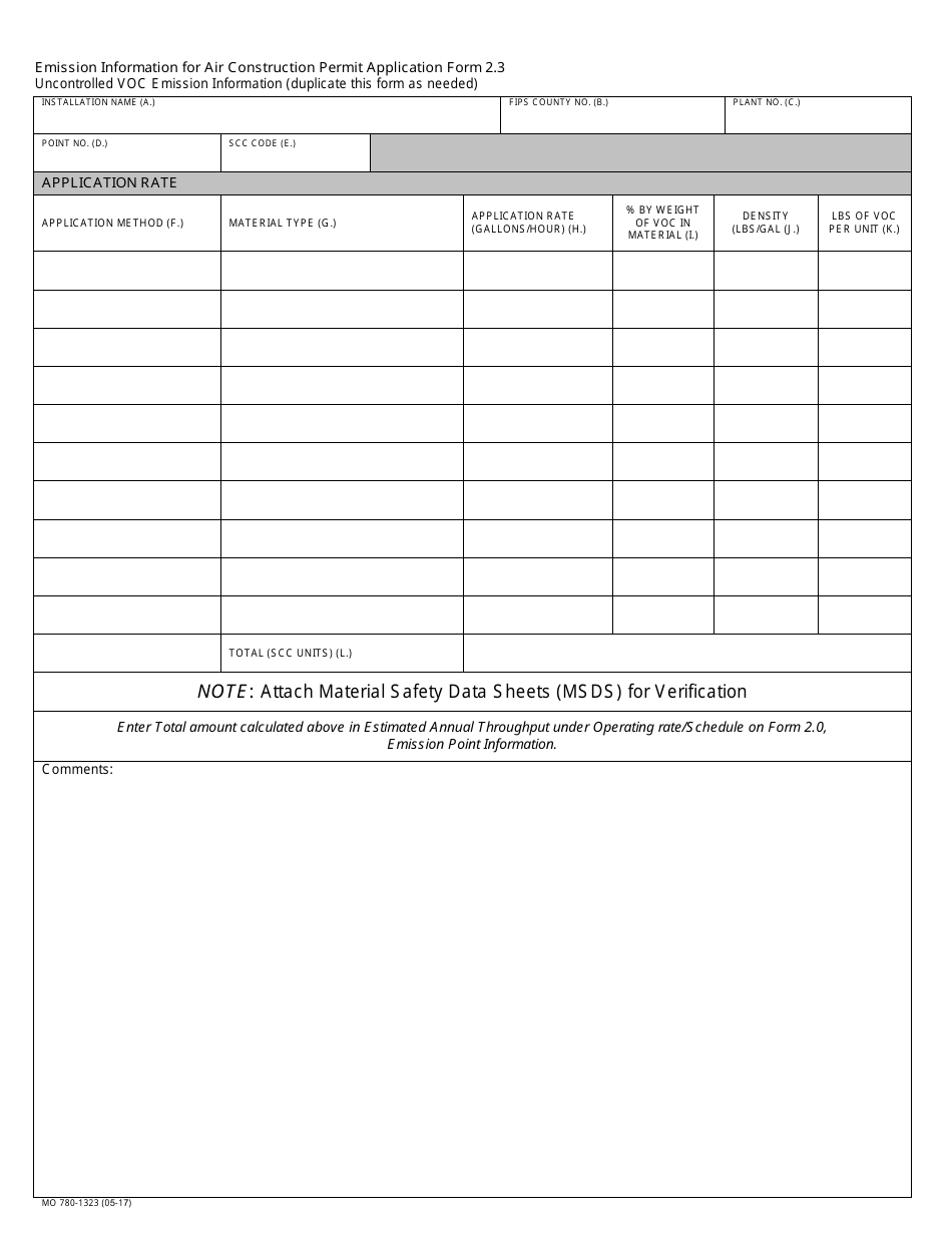 Form MO780-1323 Application for Authority to Construct - Missouri, Page 8