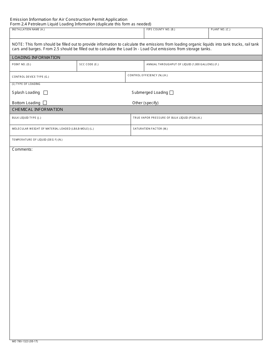 Form MO780-1323 Application for Authority to Construct - Missouri, Page 9