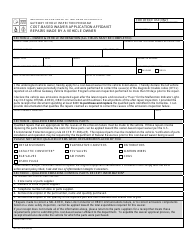 Form MO780-1973 Cost-Based Waiver Application Affidavit - Repairs Made by a Vehicle Owner - Missouri