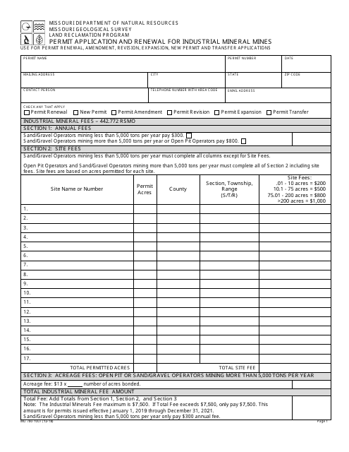 Form MO780-1007  Printable Pdf