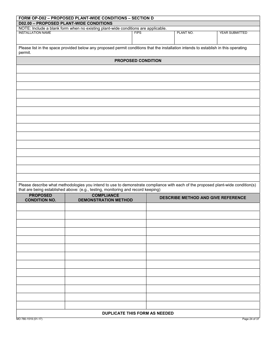 Form MO780-1519 Application for Authority to Operate - Air Pollution Control Program - Missouri, Page 24