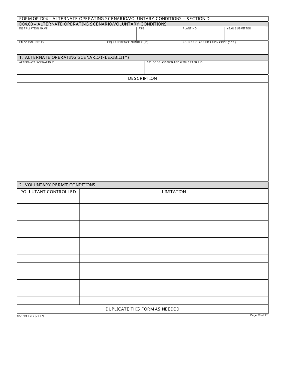 Form MO780-1519 Application for Authority to Operate - Air Pollution Control Program - Missouri, Page 29