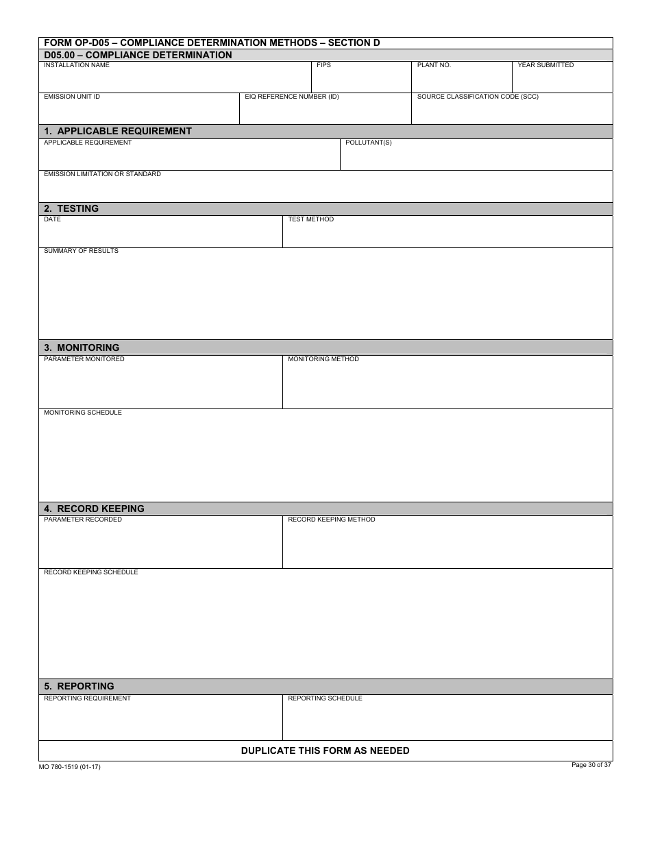 Form MO780-1519 Application for Authority to Operate - Air Pollution Control Program - Missouri, Page 30