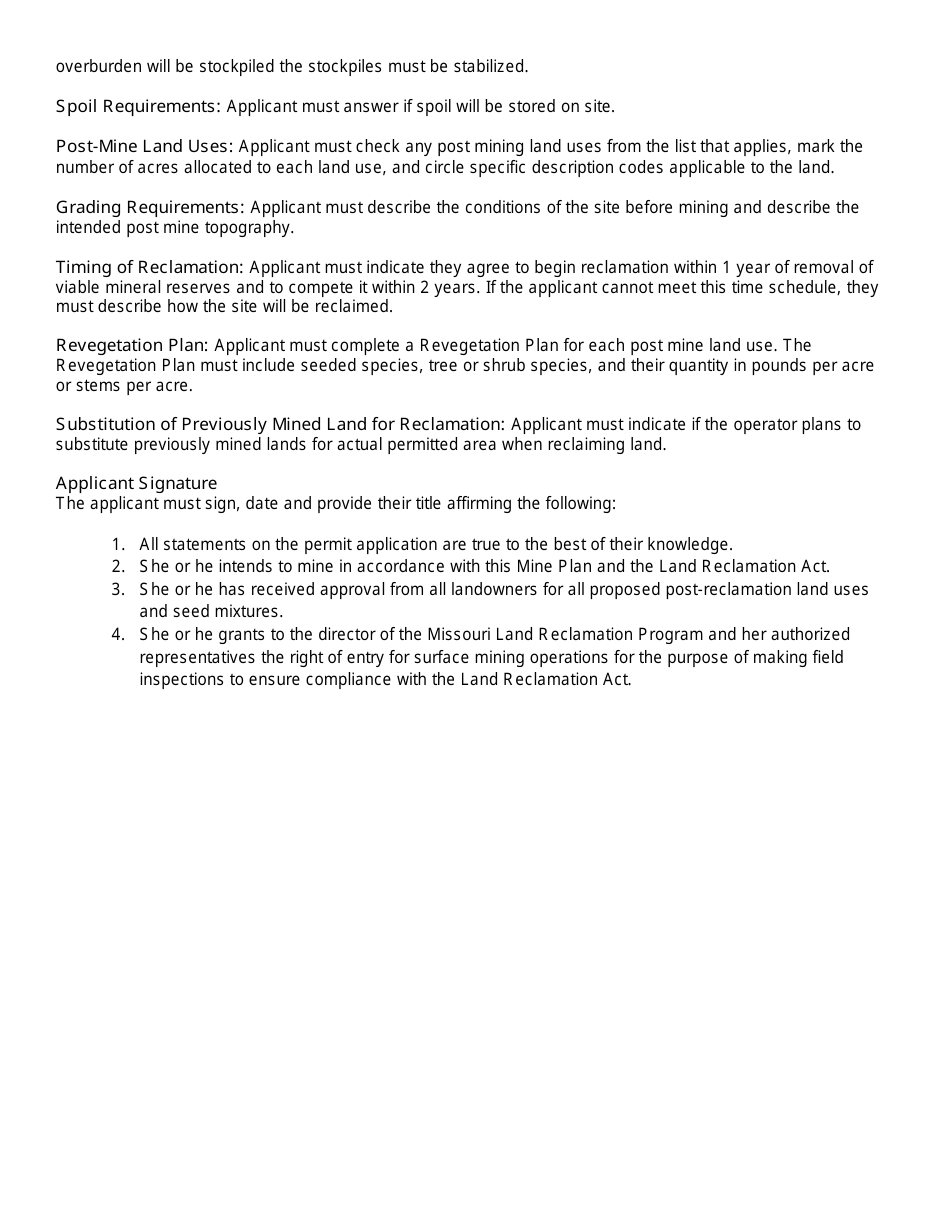 Form MO780-1327 Mine Plan - Land Reclamation Program - Missouri, Page 7