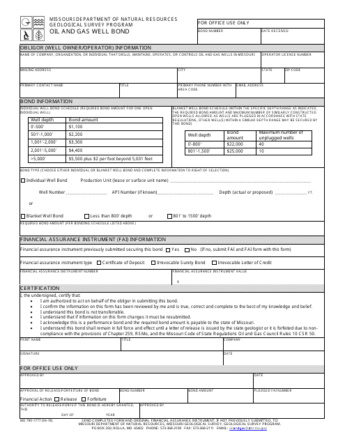 Form MO780-1777  Printable Pdf