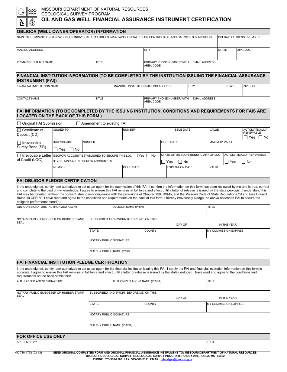 Form MO780-1778 - Fill Out, Sign Online and Download Fillable PDF ...