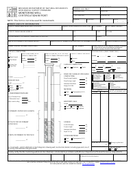 Document preview: Form MO780-1415 Monitoring Well Certification Report - Geological Survey Program - Missouri