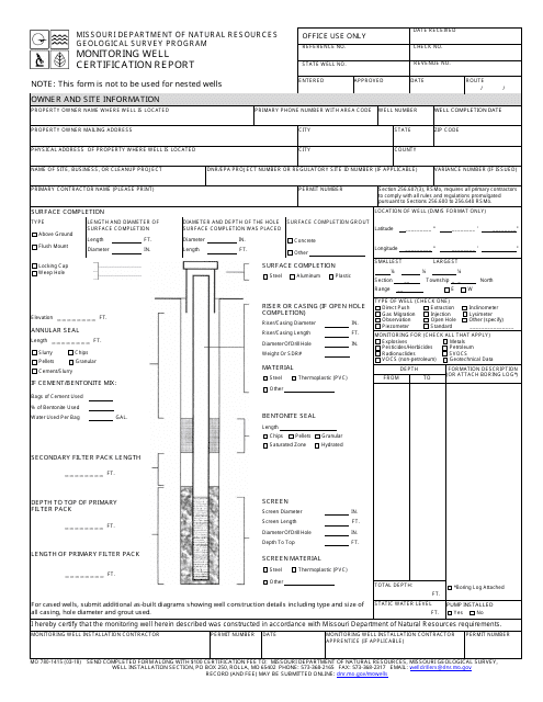 Form MO780-1415  Printable Pdf
