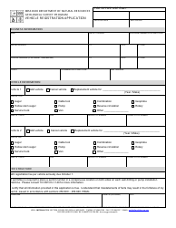 Document preview: Form MO780-1425 Vehicle Registration Application - Geological Survey Program - Missouri