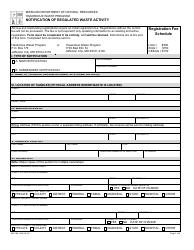 Document preview: Form MO780-1164 Notification of Regulated Waste Activity - Hazardous Waste Program - Missouri