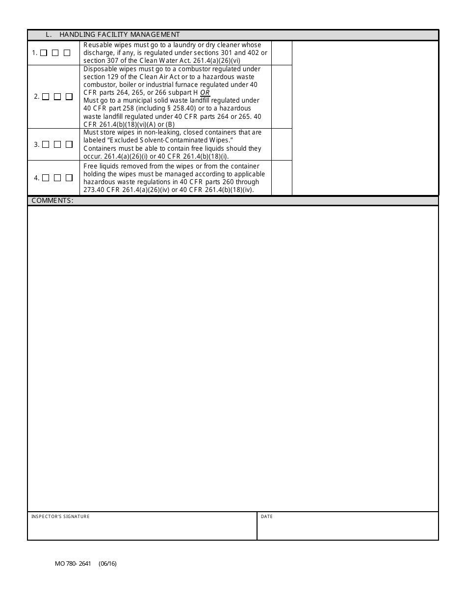 Form MO780-2641 Solvent Contaminated Wipes - Hazardous Waste Program - Missouri, Page 4