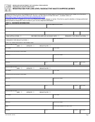 Document preview: Form MO780-2663 Registration for Low-Level Radioactive Waste Shipper/Carrier - Hazardous Waste Program - Missouri