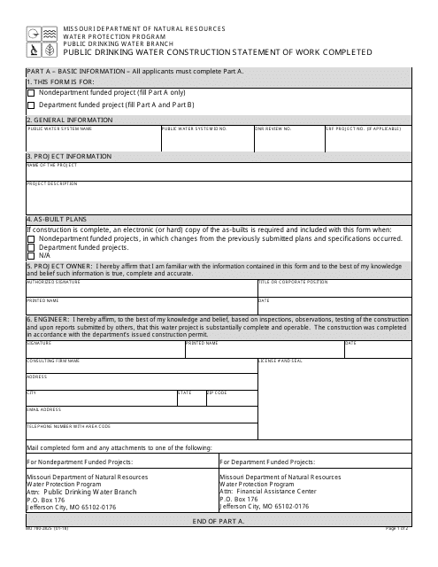 Form MO780-2825  Printable Pdf